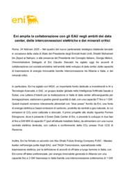 Eni amplia la collaborazione con gli EAU negli ambiti dei data center, delle interconnessioni elettriche e dei minerali critici