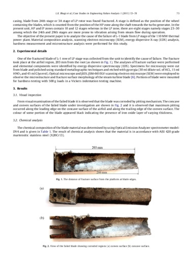 Fractographic investigations of the failure of L-1 low pressure steam turbine blade