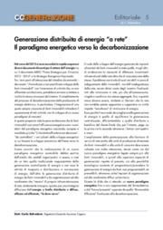 Generazione distribuita di energia “a rete”. Il paradigma energetico verso la decarbonizzazione