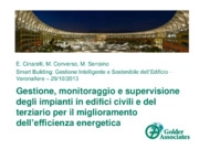 Gestione, monitoraggio e supervisione degli impianti edifici civili e terziario,