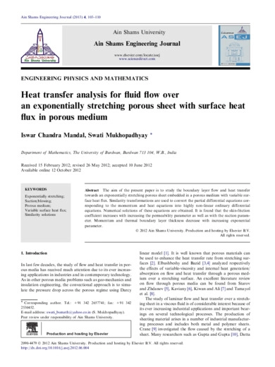 Heat transfer analysis for fluid flow over an exponentially stretching porous sheet