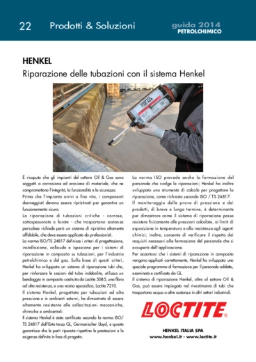 HENKEL
 Riparazione delle tubazioni con il sistema Henkel