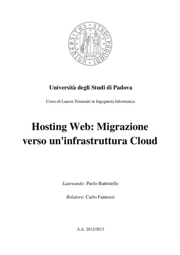 Hosting Web: migrazione verso un'infrastruttura Cloud