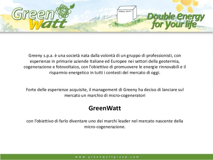 I micro-cogeneratori green watt