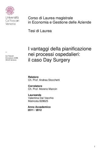 I vantaggi della pianificazione nei processi ospedalieri: il caso Day