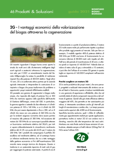 I vantaggi economici della valorizzazione del biogas attraverso la cogenerazione