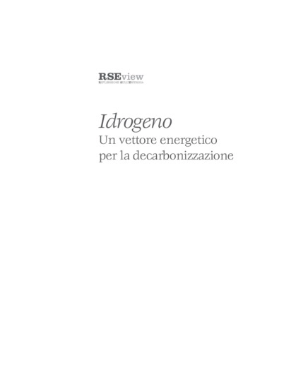 Idrogeno - Un vettore energetico per la decarbonizzazione