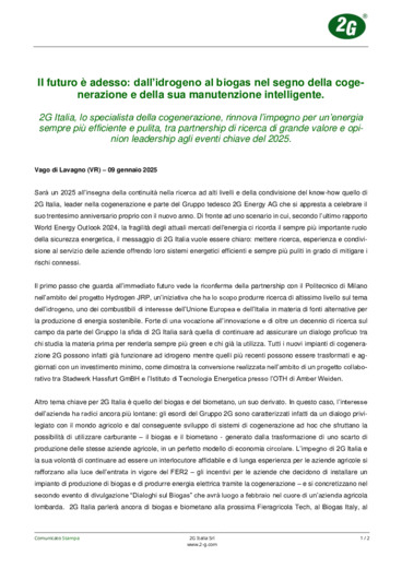 II futuro  adesso: dall'idrogeno al biogas nel segno della cogenerazione e della sua manutenzione intelligente