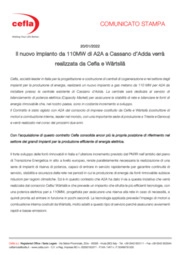 Il nuovo impianto da 110MW di A2A a Cassano d'Adda verr realizzata da Cefla e Wrtsil 
