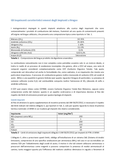 Il problema delle emissioni nelle piccole centrali di cogenerazione 