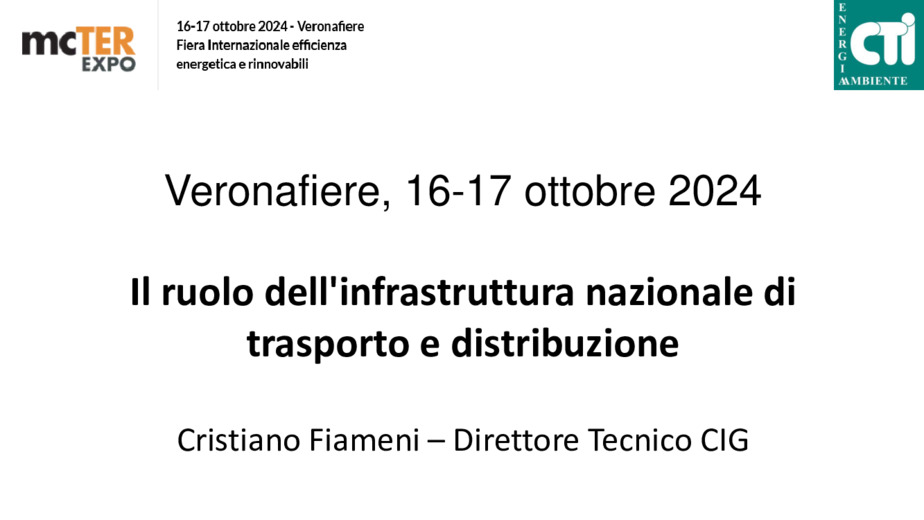 Il ruolo dell'infrastruttura nazionale di trasporto e distribuzione idrogeno