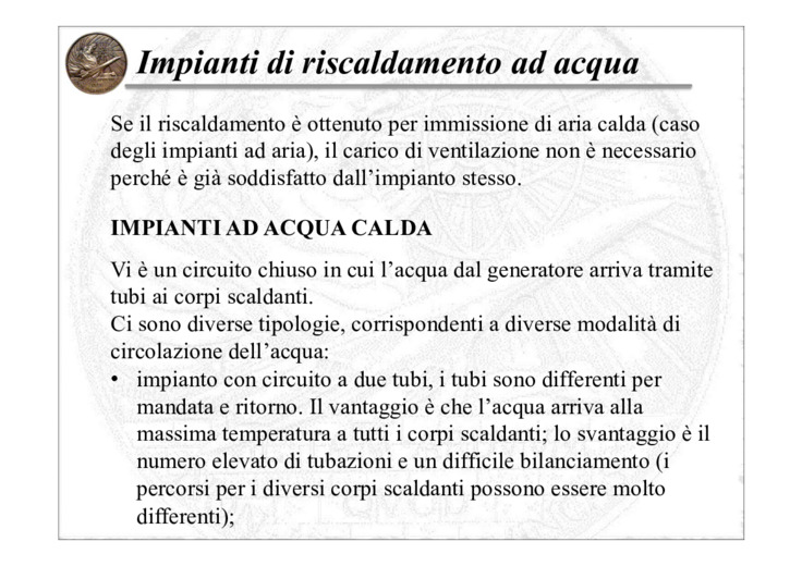 Impianti Di Riscaldamento Ad Acqua Calda.Impianti Di Riscaldamento Ad Acqua Generalita E Componenti