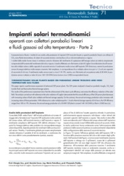 Impianti solari termodinamici operanti con collettori parabolici lineari e fluidi gassosi ad alta temperatura - Parte 2