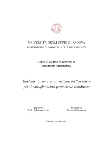 Implementazione di un sistema multi-camera per il pattugliamanto perimetrale coordinato