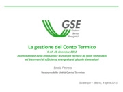 Ennio Ferrero - GSE Gestore dei Servizi Energetici