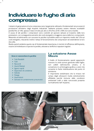 Individuazione delle fughe di aria compressa