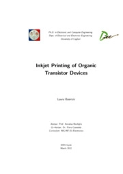 Inkjet printing of organic transistor devices