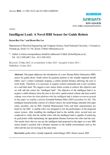 Intelligent lead: a novel HRI sensor for guide robots