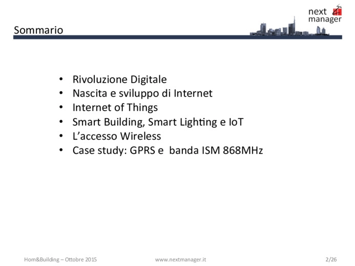 Internet of Things: un acceleratore per lo sviluppo di Smart Building e Smart Lighting