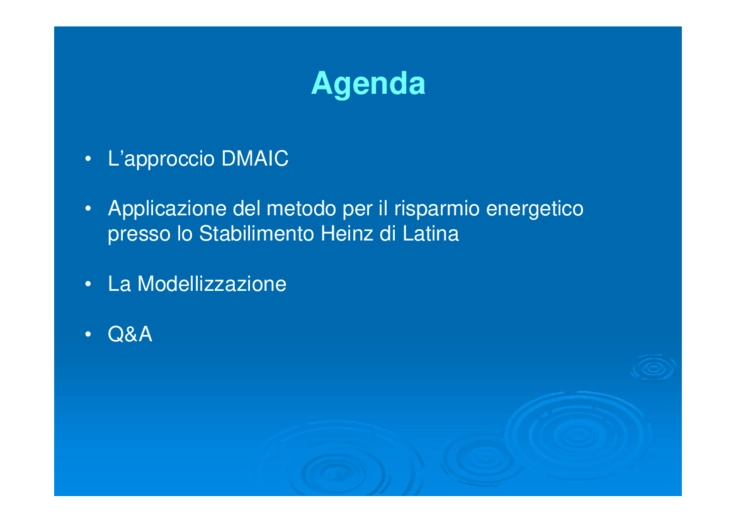 Interventi di risparmio energetico - approccio secondo metodologia Six-Sigma