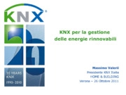 KNX per la gestione delle energie rinnovabili 
