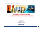 Landamento della domanda di prodotti petroliferi in Italia nel 2015