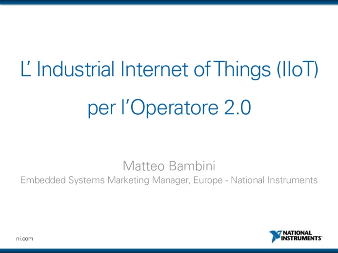 LIndustrial Internet of Things (IIoT) per loperatore 2.0