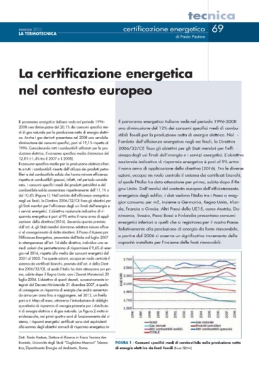 La certificazione eneretica nel contesto europeo