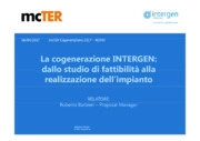 La cogenerazione Intergen: dallo studio di fattibilità alla realizzazione dell