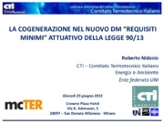Roberto Nidasio  - CTI - Comitato Termotecnico Italiano Energia e Ambiente