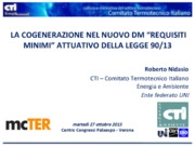 Roberto Nidasio - CTI - Comitato Termotecnico Italiano Energia e Ambiente