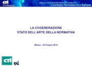 La cogenerazione stato dell’arte della normativa