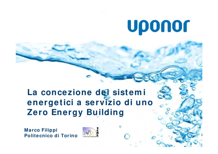 La concezione dei sistemi energetici a servizio di uno Zero Energy Building