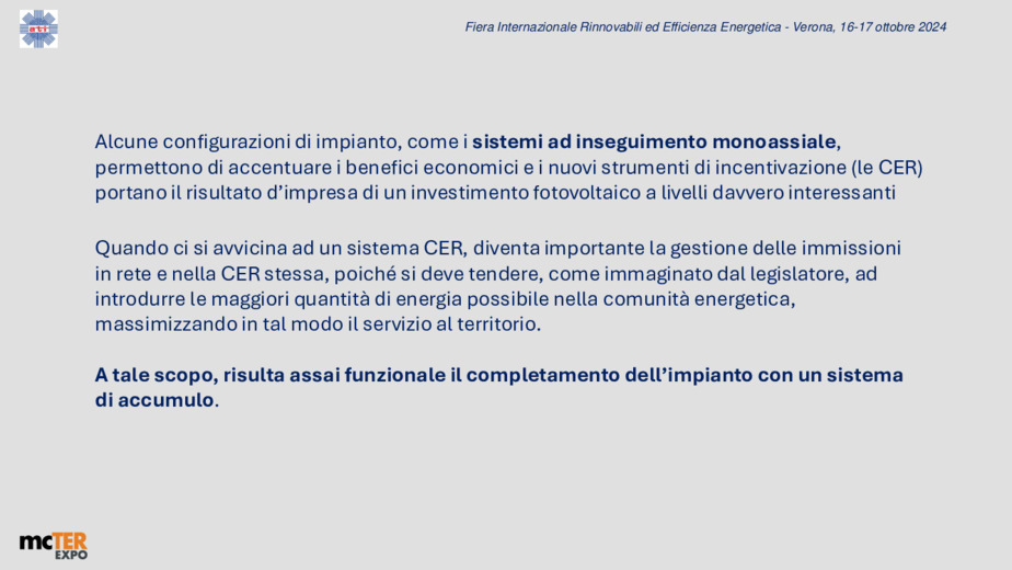 La convenienza del fotovoltaico con sistemi di accumulo nell'ambito delle CER. Simulazioni.