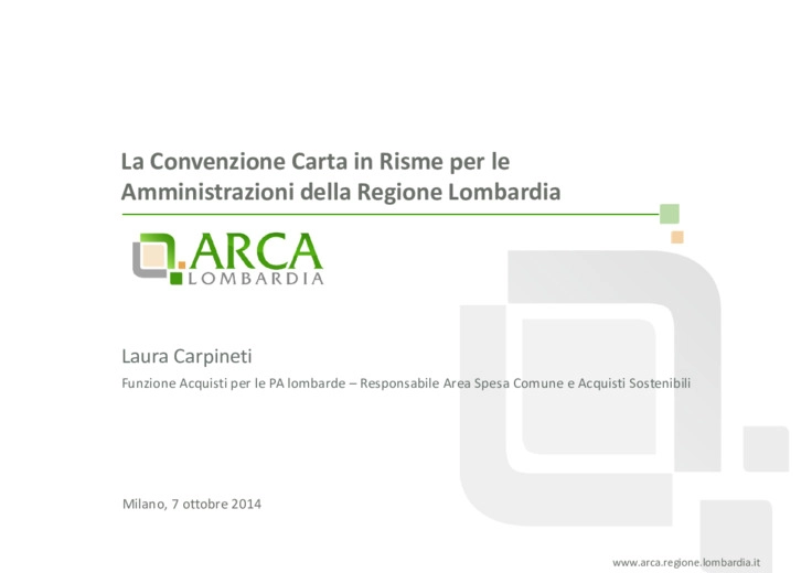 La Convenzione Carta in Risme per le Amministrazioni della Regione