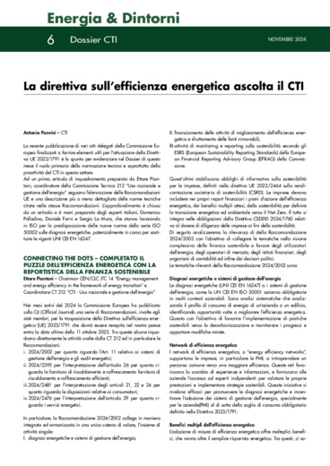 La direttiva sull'efficienza energetica ascolta il CTI