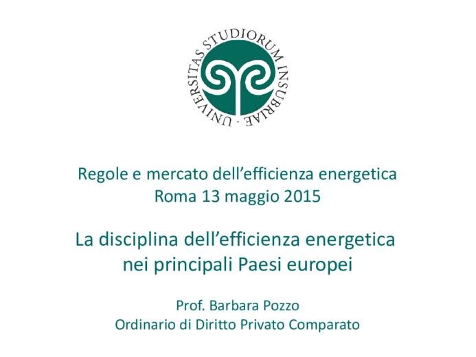 La disciplina dell’efficienza energetica nei principali Paesi europei