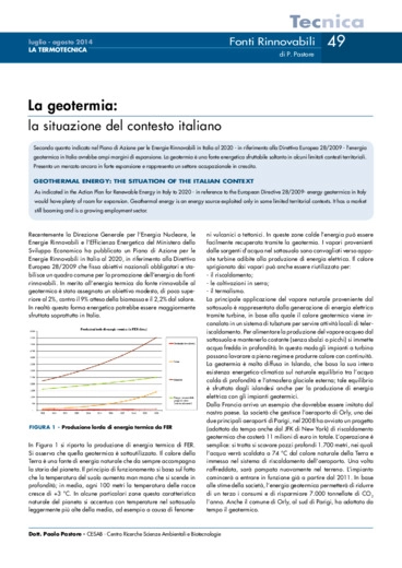 La geotermia: la situazione del contesto italiano