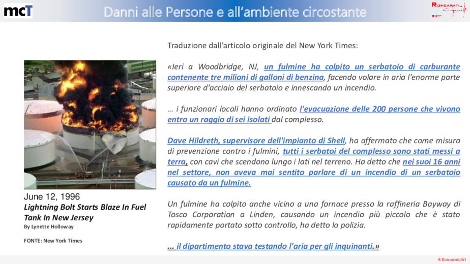 La protezione dai fulmini di impianti petrolchimici eseguita in conformit alla Norma CEI EN 62305