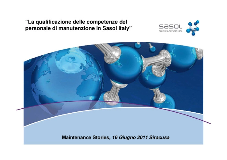 La qualificazione delle competenze del personale di manutenzione in Sasol Italy