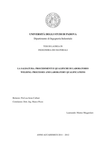 La saldatura: procedimenti e qualifiche di laboratorio