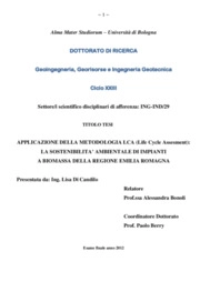 La sostenibilità ambientale di impianti a biomassa della regione Emilia Romagna