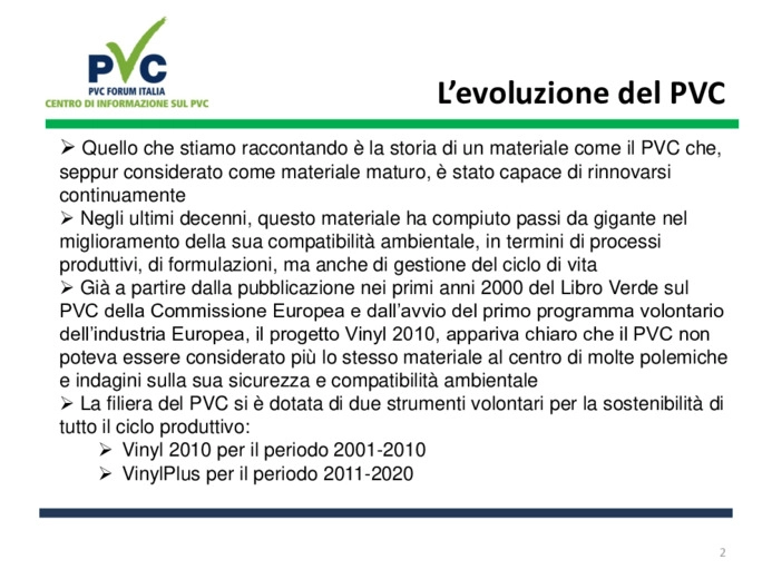 La strategia per la sostenibilità del PVC - Un PVC