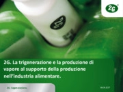 La trigenerazione e la produzione di vapore al supporto della produzione nellindustria alimentare
