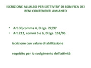 Le imprese che effettuano la bonifica dei beni contenenti amianto