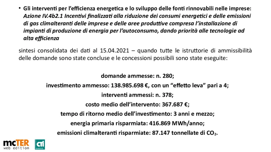 Le iniziative del POR FESR 2014-20 della Regione Piemonte per l'efficienza energetica delle imprese