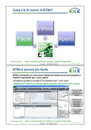 Le novità del software di configurazione ETS4 
 