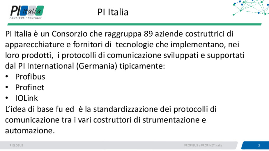 Le reti Profibus e Profinet consentono una manutenzione predittiva innovativa