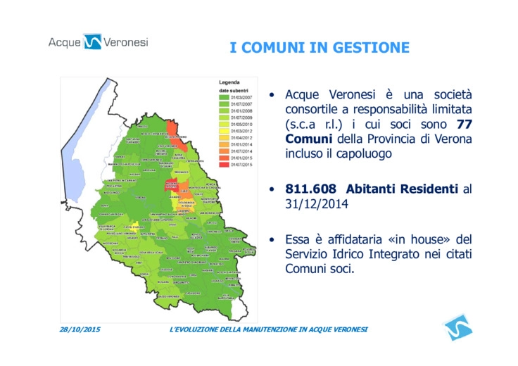 L'evoluzione della manutenzione in Acque Veronesi - Parte IV - Dalle Aree Pilota alla totalit degli Impianti