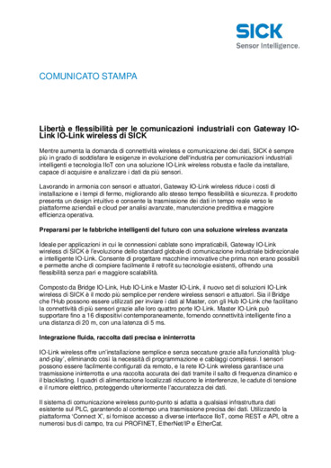 Libertà e flessibilità per le comunicazioni industriali con Gateway IOLink